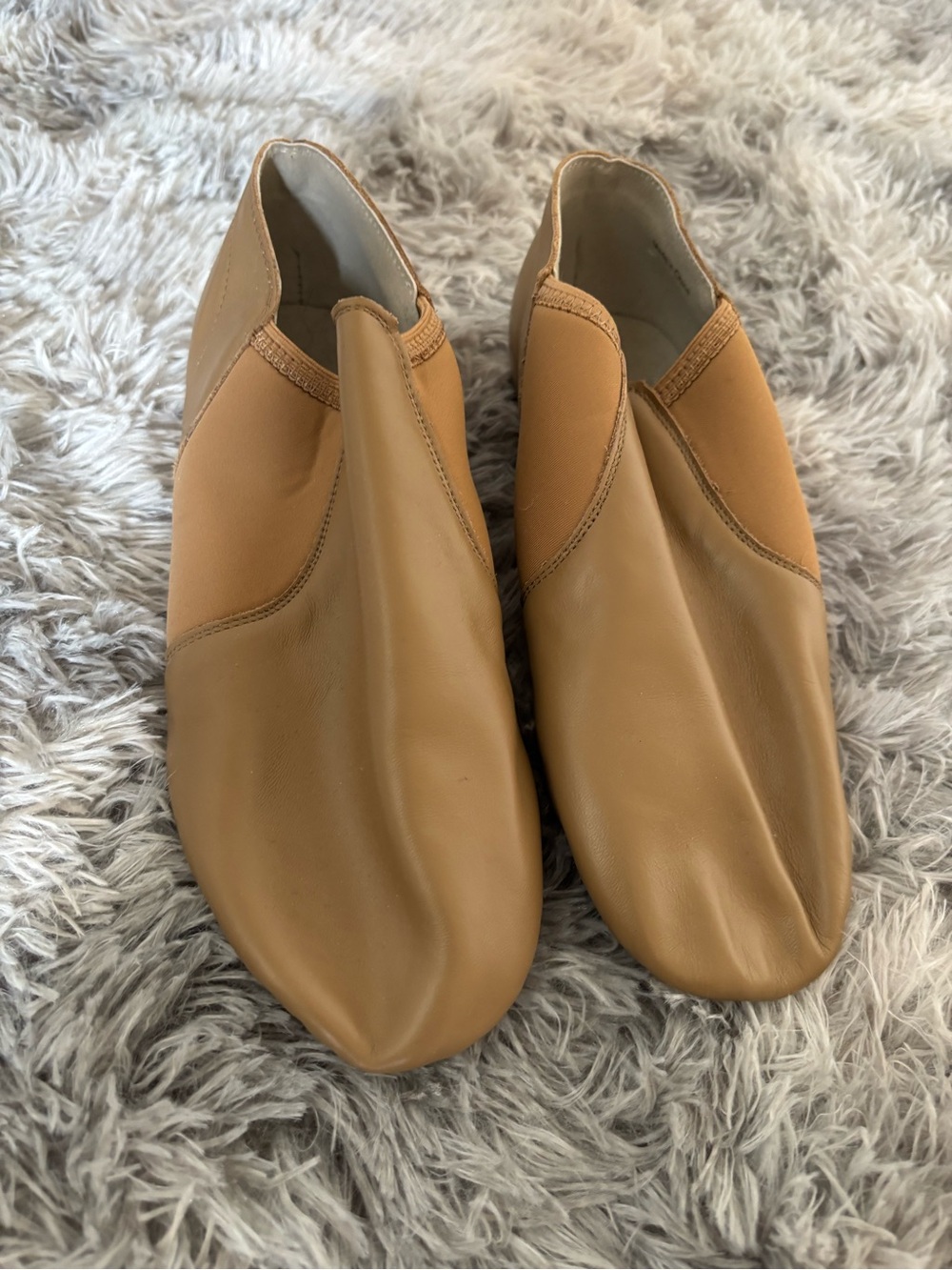 Kids Tan Dress Slip-On Shoes